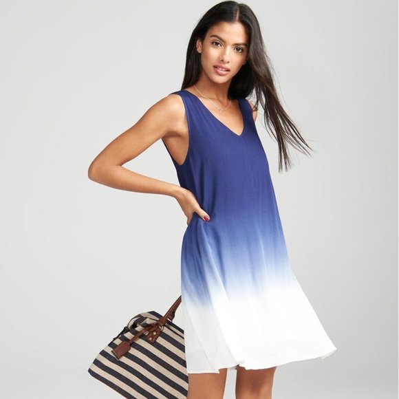 BB Dakota Other - BB Dakota Blue Ombré Dip-Dye Swing Dress